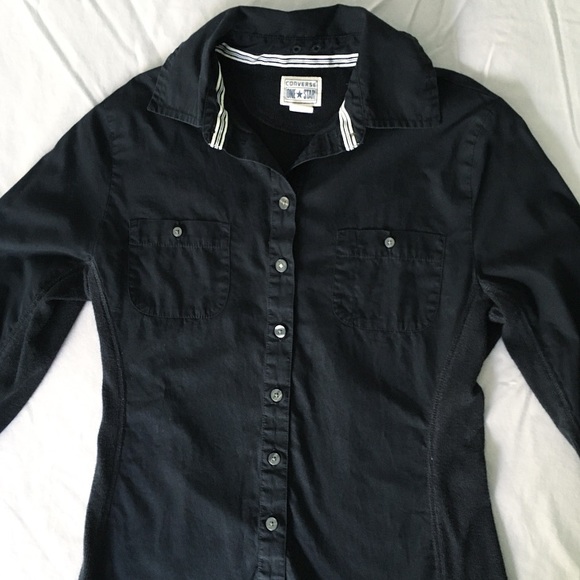 Converse Tops - Converse | One Star Black Button Down Shirt